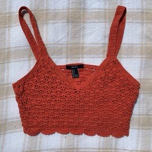 Forever 21 Crochet Knit Cropped Tank